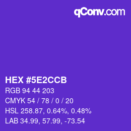Código de color: HEX #5E2CCB | qconv.com