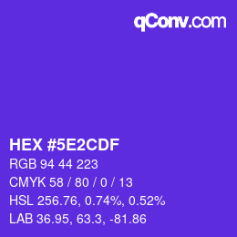 Color code: HEX #5E2CDF | qconv.com