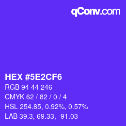Color code: HEX #5E2CF6 | qconv.com