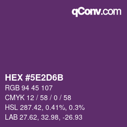 Code couleur: HEX #5E2D6B | qconv.com