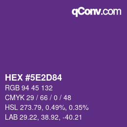 Farbcode: HEX #5E2D84 | qconv.com