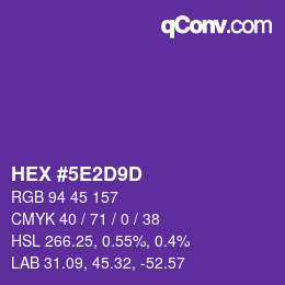Code couleur: HEX #5E2D9D | qconv.com