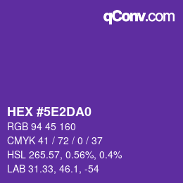 Color code: HEX #5E2DA0 | qconv.com