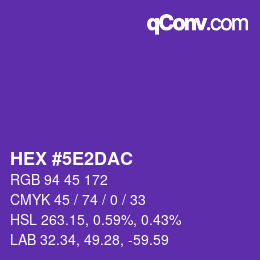 Farbcode: HEX #5E2DAC | qconv.com
