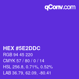 Farbcode: HEX #5E2DDC | qconv.com