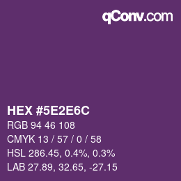 Color code: HEX #5E2E6C | qconv.com