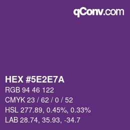 カラーコード: HEX #5E2E7A | qconv.com