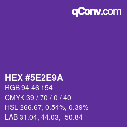 Farbcode: HEX #5E2E9A | qconv.com