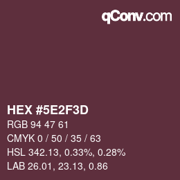 Color code: HEX #5E2F3D | qconv.com