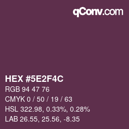 Color code: HEX #5E2F4C | qconv.com