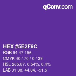 Farbcode: HEX #5E2F9C | qconv.com