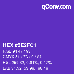 Color code: HEX #5E2FC1 | qconv.com