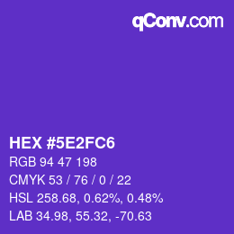 Código de color: HEX #5E2FC6 | qconv.com