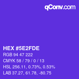 Color code: HEX #5E2FDE | qconv.com