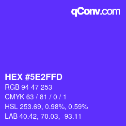 Código de color: HEX #5E2FFD | qconv.com