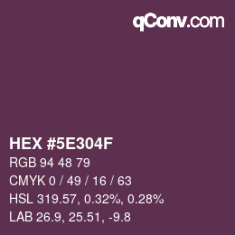 Color code: HEX #5E304F | qconv.com