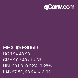 Color code: HEX #5E305D | qconv.com