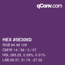 Color code: HEX #5E306D | qconv.com