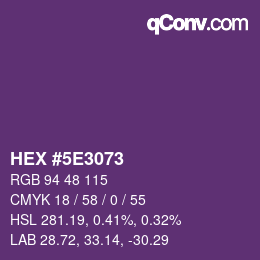 Color code: HEX #5E3073 | qconv.com