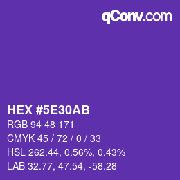 Color code: HEX #5E30AB | qconv.com