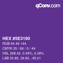 Color code: HEX #5E3190 | qconv.com