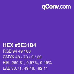 Color code: HEX #5E31B4 | qconv.com