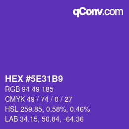 Color code: HEX #5E31B9 | qconv.com