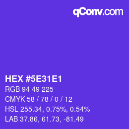 Color code: HEX #5E31E1 | qconv.com