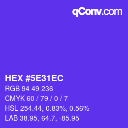Color code: HEX #5E31EC | qconv.com
