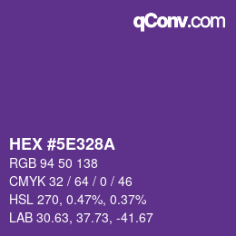 Código de color: HEX #5E328A | qconv.com