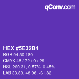 Color code: HEX #5E32B4 | qconv.com