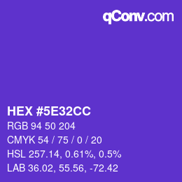 Color code: HEX #5E32CC | qconv.com