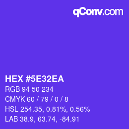 Color code: HEX #5E32EA | qconv.com
