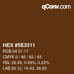 Color code: HEX #5E3311 | qconv.com