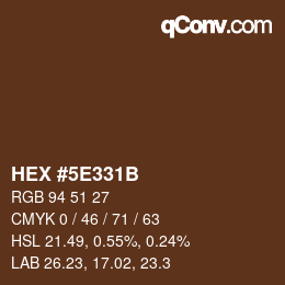 Código de color: HEX #5E331B | qconv.com
