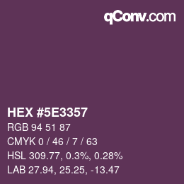 颜色代码: HEX #5E3357 | qconv.com