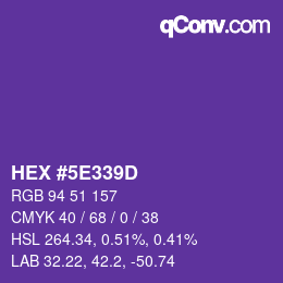 Color code: HEX #5E339D | qconv.com