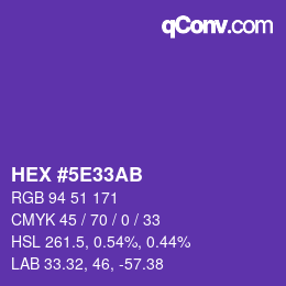 Color code: HEX #5E33AB | qconv.com