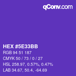 Color code: HEX #5E33BB | qconv.com