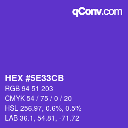 Color code: HEX #5E33CB | qconv.com