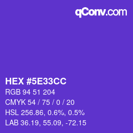 Color code: HEX #5E33CC | qconv.com