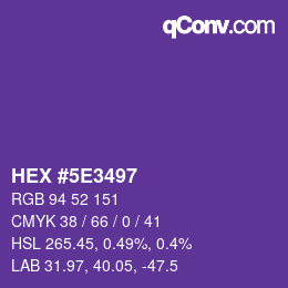 Color code: HEX #5E3497 | qconv.com