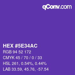 Color code: HEX #5E34AC | qconv.com
