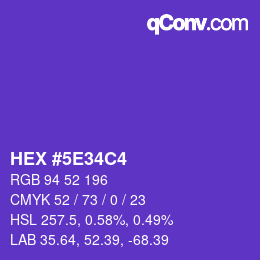 Color code: HEX #5E34C4 | qconv.com