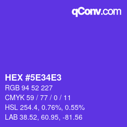 Color code: HEX #5E34E3 | qconv.com
