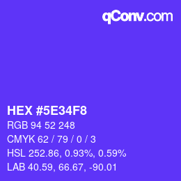 Color code: HEX #5E34F8 | qconv.com