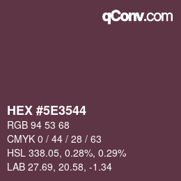 Color code: HEX #5E3544 | qconv.com