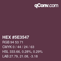 Color code: HEX #5E3547 | qconv.com