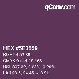 Color code: HEX #5E3559 | qconv.com