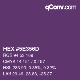 Color code: HEX #5E356D | qconv.com